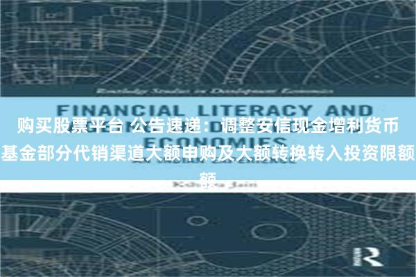 购买股票平台 公告速递：调整安信现金增利货币基金部分代销渠道大额申购及大额转换转入投资限额