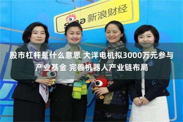 股市杠杆是什么意思 大洋电机拟3000万元参与产业基金 完善机器人产业链布局