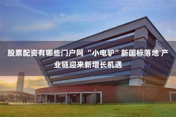 股票配资有哪些门户网 “小电驴”新国标落地 产业链迎来新增长机遇